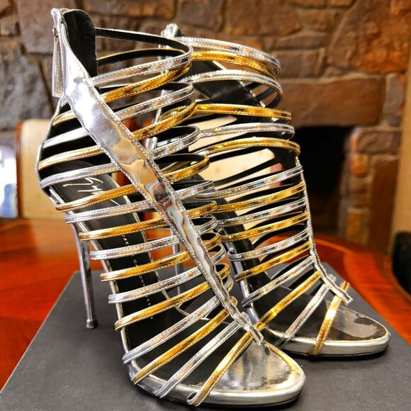 Giuseppe Zanotti Shoes - Amazing Giuseppe Zanotti Gold & Silver Gladiator Sandals EU 39 EUC